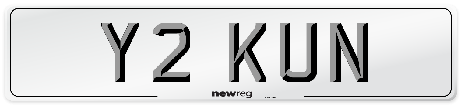 Y2 KUN Number Plate from New Reg